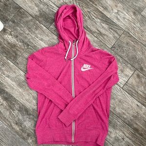 Pink Nike Zip up hoodie
